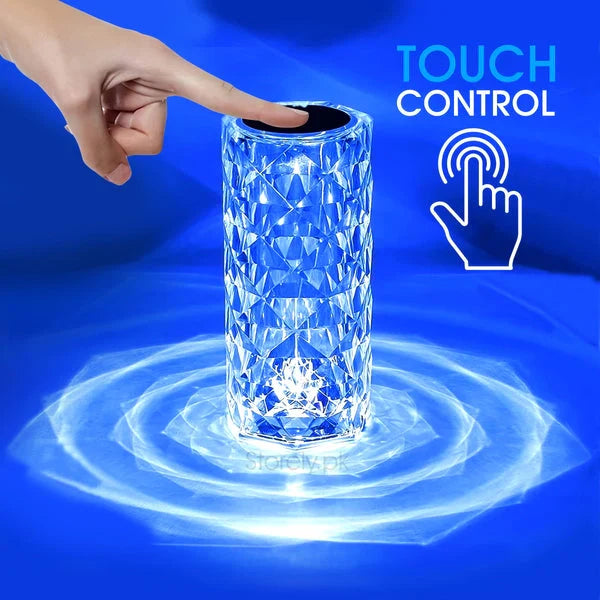 Rose Crystal LED Table Lamp – 16 Colors, Touch & Remote Control