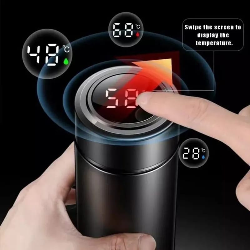 Water Bottle with LED Temperature Display, and light