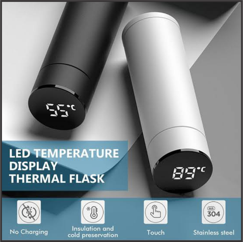 Water Bottle with LED Temperature Display, and light