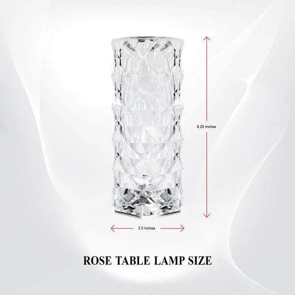 Rose Crystal LED Table Lamp – 16 Colors, Touch & Remote Control