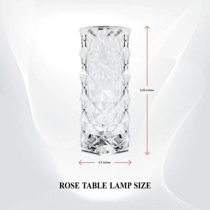 Rose Crystal LED Table Lamp – 16 Colors, Touch & Remote Control